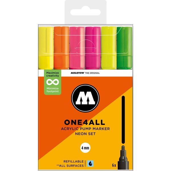 Pennarello Acrilico Molotow One4All 227HS Set Neon-image