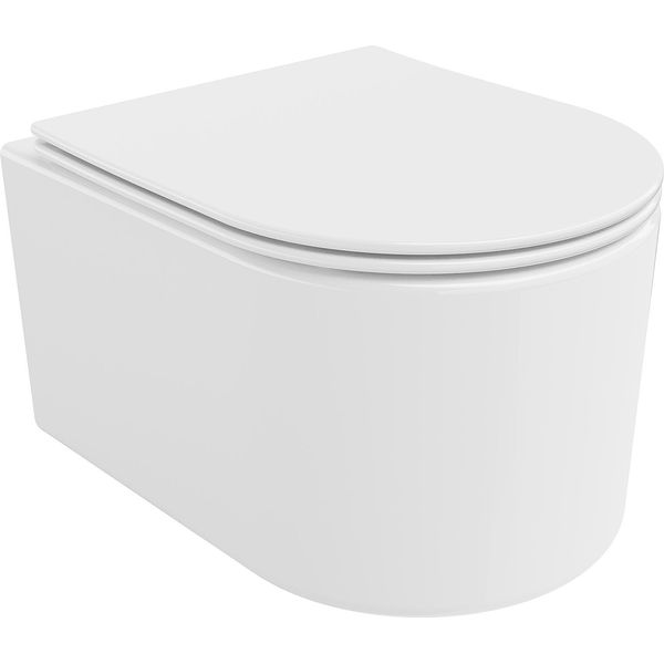 Mexen Sofia Vaso Wc Rimless Tornado Con Sedile A Chiusura Rallentata Slim, Duroplast, Bianco Lucido - 30540400T-image