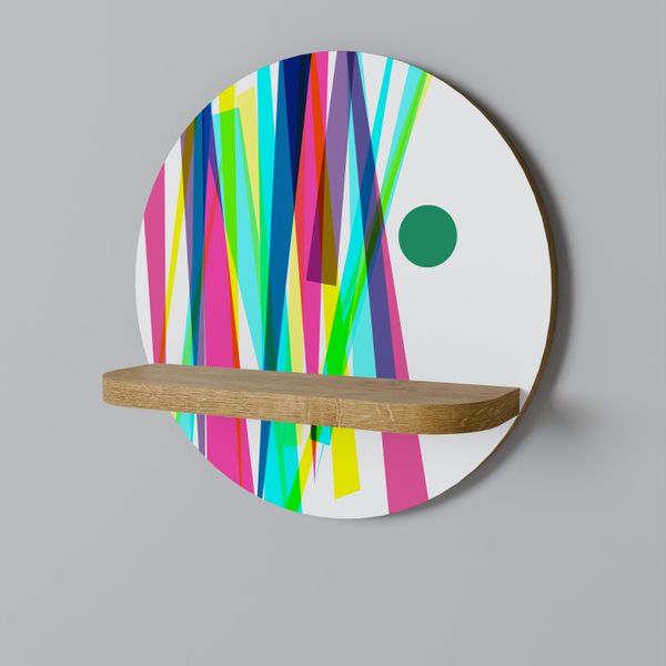 Spacerebels Mensola Da Parete In Legno - Mensola Decorativa Sospesa - Mensola Galleggiante Per Il Soggiorno - Mensola Per La Camera Dei Bambini - Mensola Rotonda Per Pareti - 34 X 34 Finitura Rovere Riva-image