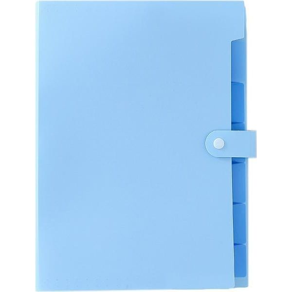 Inf Cartella Portadocumenti A4 Espandibile A 7 Tasche - Organizer Accordion Blu-image