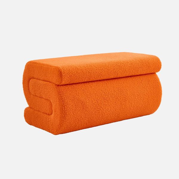 Panca Design Rivestimento Bouclé 1-2 Posti, Arancione-image