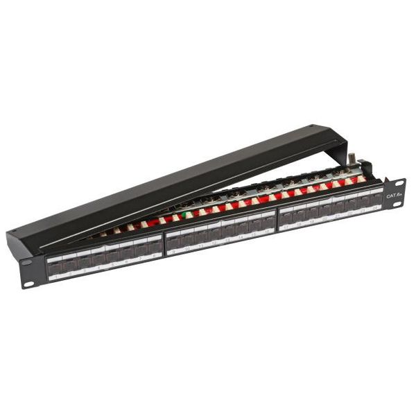 Efb 37656.1 Efb Patchpanel Stp 24Xrj45 Cat.6A/Class EA,19" 1He,Schwarz"-image