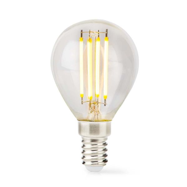 Lampada Led E14 | G45 | 4,5 W | 470 Lm | 2700 K | Dimbar | Varm Vit | Retrostil | 1 Deg. | Tydlig-image