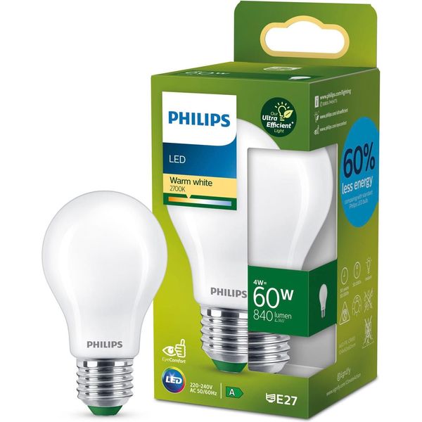Led E27 Normale 4W (60W) Satinata 840Lm 2700K Classe Energetica A-image