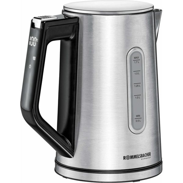 Bollitore Elettrico Rommelsbacher Wk 3000. Capacità Serbatoio Acqua: 1,7 Litri. Potenza: 3000 W. Colore Del Prodotto: Nero, Acciaio Inox-image