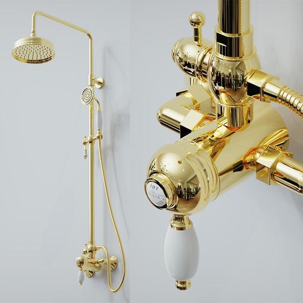 Miscelatore Doccia Retro Stadford Oro Lauferi-image
