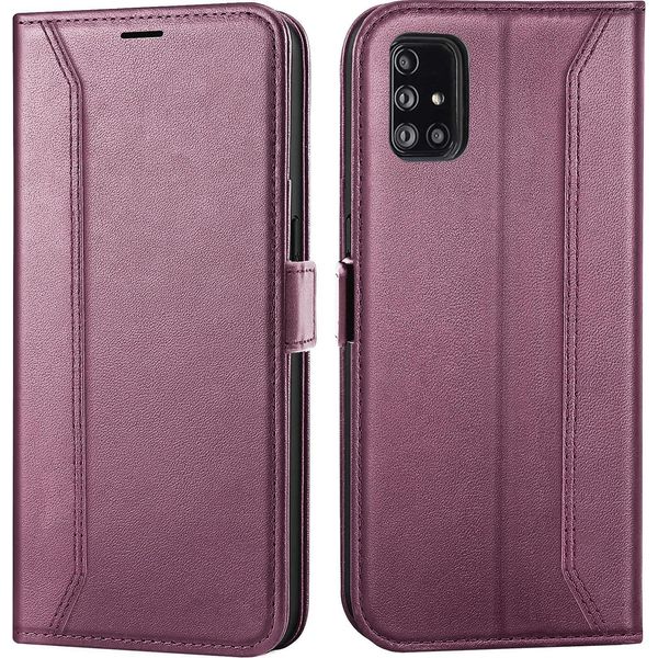 Custodia Per Telefono Cellulare Per Samsung Galaxy A51 Cover Flip Case Pieghevole Cover Protettiva, Blackberry-image