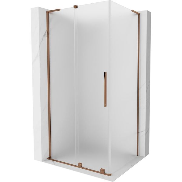 Mexen Velar L Cabina Doccia Scorrevole 120 X 110 Cm, Smerigliato, Oro Rosa - 871-120-110-33-60-image