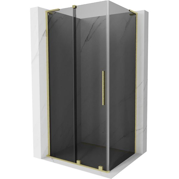 Mexen Velar L Cabina Doccia Scorrevole 110 X 85 Cm, Grafite, Oro Spazzolato - 871-110-085-43-55-image