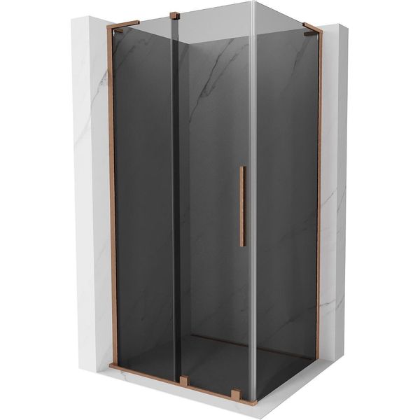 Mexen Velar L Cabina Doccia Scorrevole 110 X 85 Cm, Grafite, Rame Spazzolato - 871-110-085-43-65-image