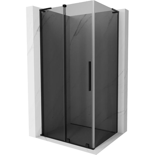 Mexen Velar L Cabina Doccia Scorrevole 120 X 110 Cm, Grafite, Nera - 871-120-110-43-70-image