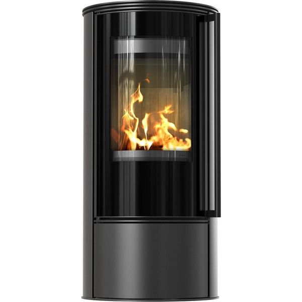 Caminetto In Acciaio Separato Koza Skadi Con Termotecnica Nera-image