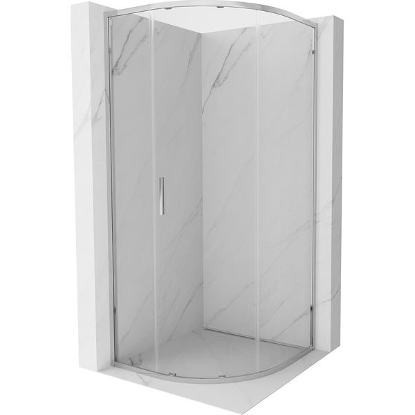 Mexen Exo Cabina Doccia Semicircolare Scorrevole 90 X 90 Cm, Trasparente, Cromo - 8131-090-090-01-00-image