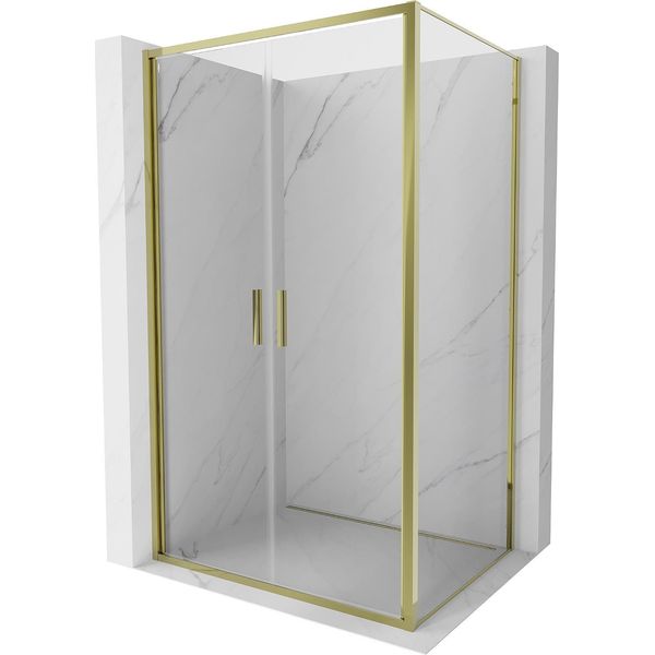 Mexen Exo Cabina Doccia A Battente 80 X 100 Cm, Trasparente, Oro - 814-080-100-50-00-image