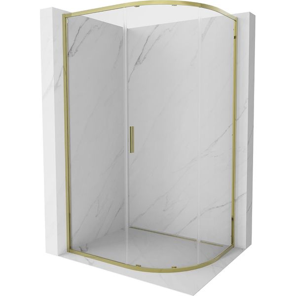 Mexen Exo Cabina Doccia Semicircolare Scorrevole 100 X 90 Cm, Trasparente, Oro - 8131-100-090-50-00-image