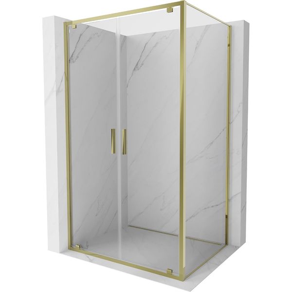 Mexen Exo Cabina Doccia A Porta Battente 80 X 70 Cm, Trasparente, Oro - 8182-080-070-50-00-image