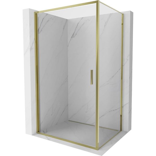 Mexen Exo Cabina Doccia A Battente 95 X 75 Cm, Trasparente, Oro - 817-095-075-50-00-image
