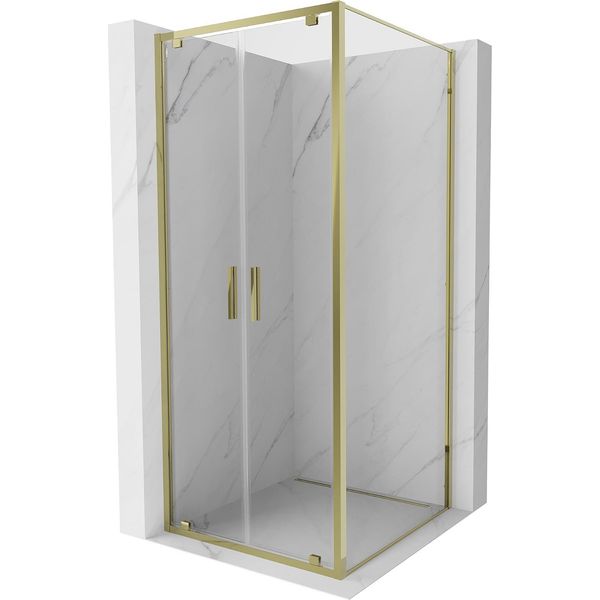 Mexen Exo Cabina Doccia Ad Anta Battente 80 X 80 Cm, Trasparente, Dorata - 8182-080-080-50-00-image