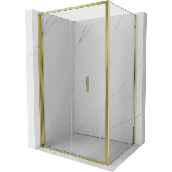 Mexen Exo Cabina Doccia Pieghevole 80 X 85 Cm, Trasparente, Oro - 816-080-085-50-00-image