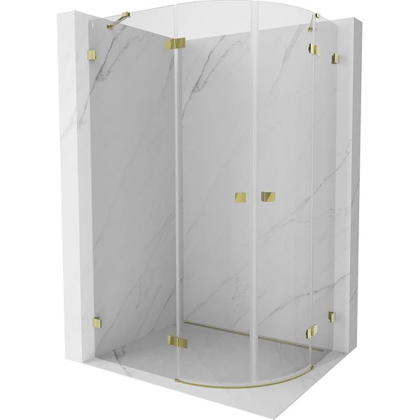 Mexen Lunar Cabina Doccia Semicircolare Ad Anta Sinistra 100 X 80 Cm, Trasparente, Oro - 833-100L-080P-50-00-image