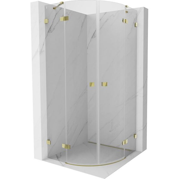 Mexen Lunar Cabina Doccia Semicircolare Pieghevole 70 X 70 Cm, Trasparente, Oro - 833-070L-070P-50-00-image