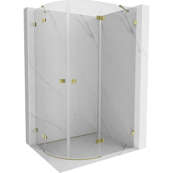 Mexen Lunar Cabina Doccia Semicircolare A Battente Destra 100 X 90 Cm, Trasparente, Oro - 833-100P-090L-50-00-image