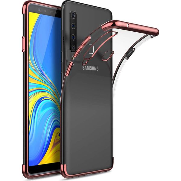 Cover In Tpu Per Samsung Galaxy A9 2018 Cover In Silicone Trasparente Con Marchio A Colori Custodia Del Telefono-image
