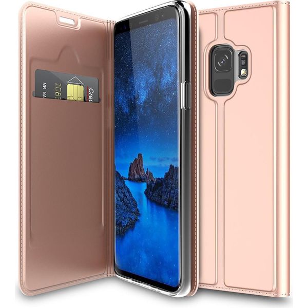 Coprire Il Telefono Cellulare Samsung Galaxy S9 Book Case Custodia Protettiva Cover Slim Flip Cover Case-image