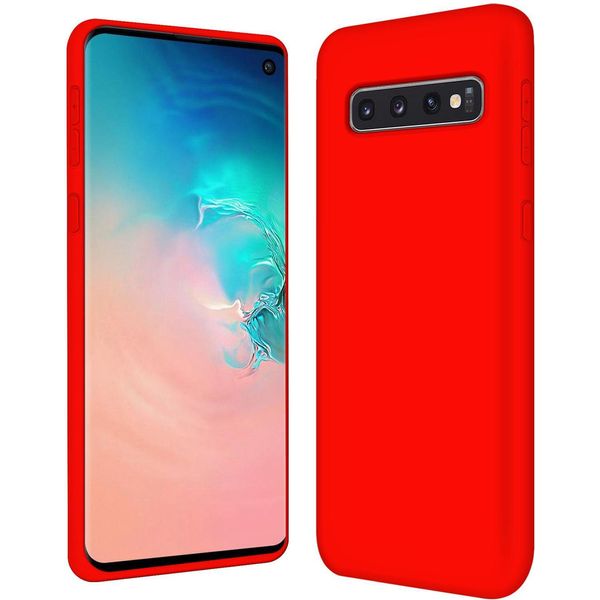 Custodia Samsung Galaxy S10 Telefono Cellulare Copertura Protettiva Custodia In Gel Di Silicone Custodia Del Telefono Cellulare, Rosso-image