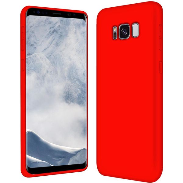 Custodia Samsung Galaxy S8 Telefono Cellulare Copertura Protettiva Custodia In Gel Di Silicone Custodia Del Telefono Cellulare, Rosso-image