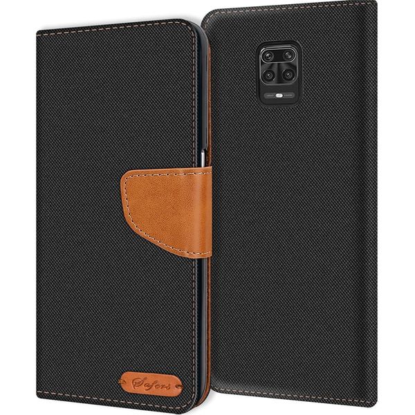 Custodia Del Telefono Cellulare Xiaomi Redmi Note 9 Pro / 9S Case Portafoglio Flip Case Custodia Protettiva Cover Tessuto Cover-image