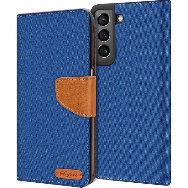 Custodia Del Telefono Cellulare Samsung Galaxy S21 Case Portafoglio Flip Custodia Protettiva Cover Tessuto Cover-image