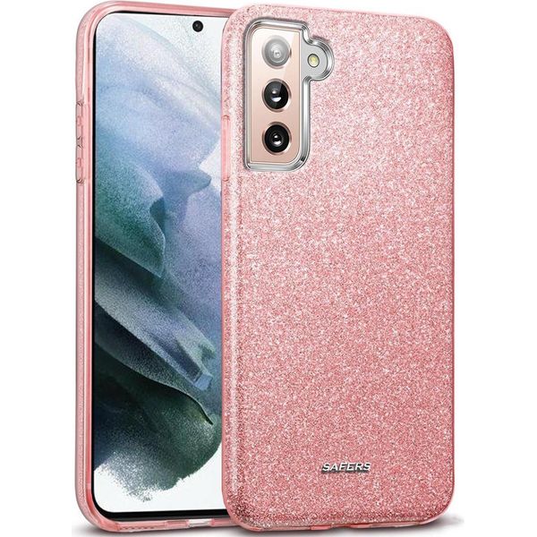 Custodia Del Telefono Cellulare Per Samsung Galaxy S22 Plus Caso Glitter Copertura Tpu Custodia Protettiva, Oro Rosa-image