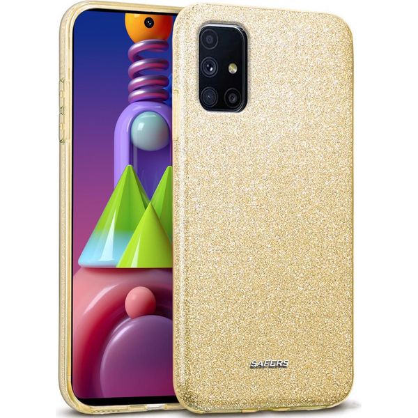 Custodia Del Telefono Cellulare Per Samsung Galaxy M31S Caso Glitter Copertura Tpu Protettiva, Oro-image
