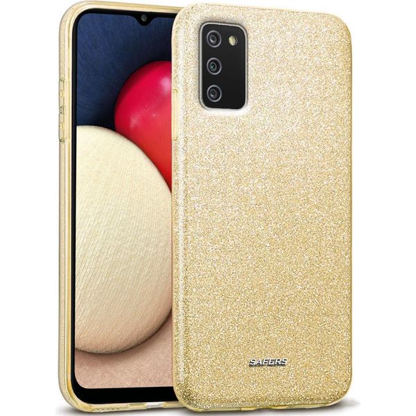 Custodia Del Telefono Cellulare Per Samsung Galaxy A03S Caso Glitter Copertura Tpu Protettiva, Oro-image