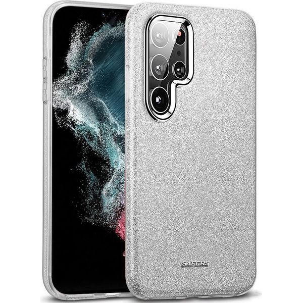 Custodia Del Telefono Cellulare Per Samsung Galaxy S22 Ultra Caso Glitter Copertura Tpu Protettiva, Argento-image