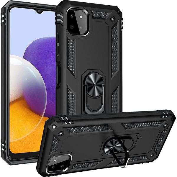 Custodia Per Telefono Cellulare Armor Shield Per Samsung Galaxy A22 5G Cover Custodia Per Telefono Cellulare Ultra Ibrida, Nero-image
