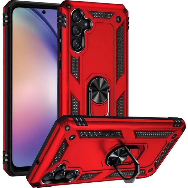 Custodia Per Telefono Cellulare Armor Shield Per Samsung Galaxy A34 5G Cover Custodia Per Telefono Cellulare Ultra Ibrida, Rosso-image