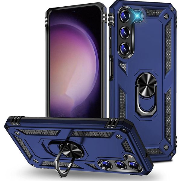 Custodia Per Cellulare Armor Shield Per Samsung Galaxy S23 Cover Custodia Ultra Ibrida Per Cellulare, Blu-image