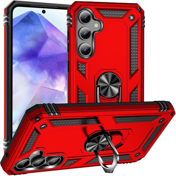 Custodia Per Telefono Cellulare Armor Shield Per Samsung Galaxy A35 5G Cover Custodia Per Telefono Cellulare Ultra Ibrida, Rosso-image