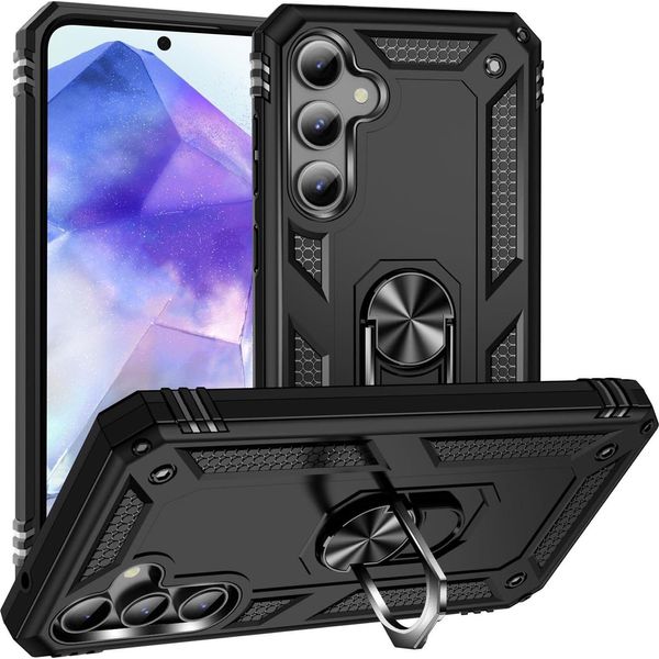 Custodia Per Telefono Cellulare Armor Shield Per Samsung Galaxy A35 5G Cover Custodia Per Telefono Cellulare Ultra Ibrida, Nero-image