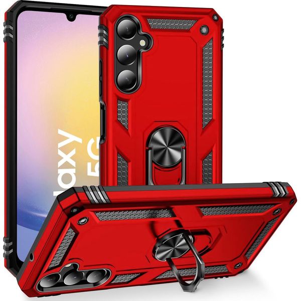 Custodia Per Telefono Cellulare Armor Shield Per Samsung Galaxy A25 5G Cover Custodia Per Telefono Cellulare Ultra Ibrida, Rosso-image