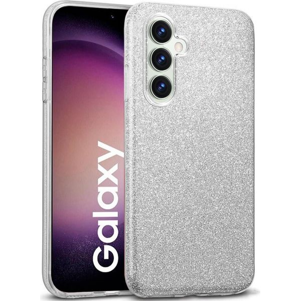 Custodia Del Telefono Cellulare Per Samsung Galaxy S23 Fe Caso Glitter Copertura Tpu Protettiva, Argento-image