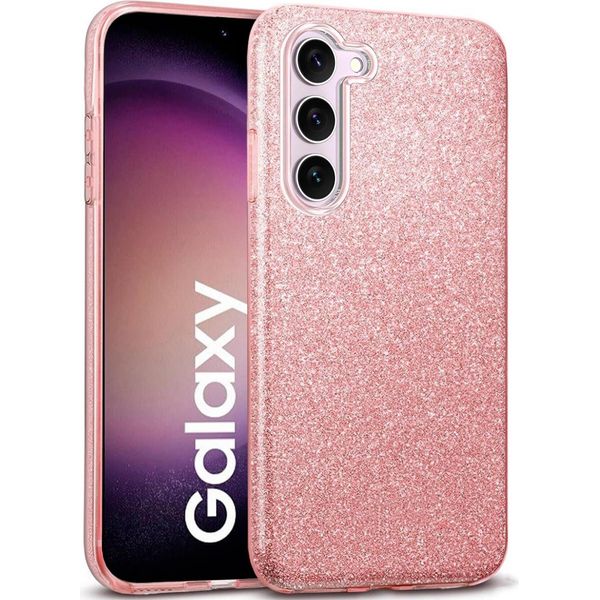 Custodia Del Telefono Cellulare Per Samsung Galaxy S23 Caso Glitter Copertura Tpu Protettiva, Oro Rosa-image