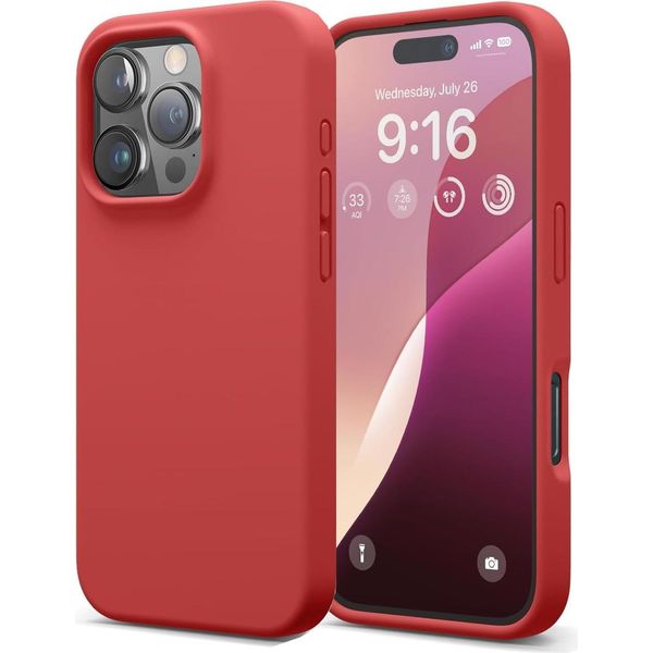 Custodia Per Apple Iphone 16 Pro Custodia Del Telefono Cellulare Custodia Di Protezione Del Telefono Cellulare Copertura In Silicone Custodia Del Telefono Cellulare, Rosso-image