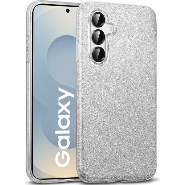 Custodia Del Telefono Cellulare Per Samsung Galaxy S25 Fe Caso Glitter Copertura Tpu Protettiva, Argento-image