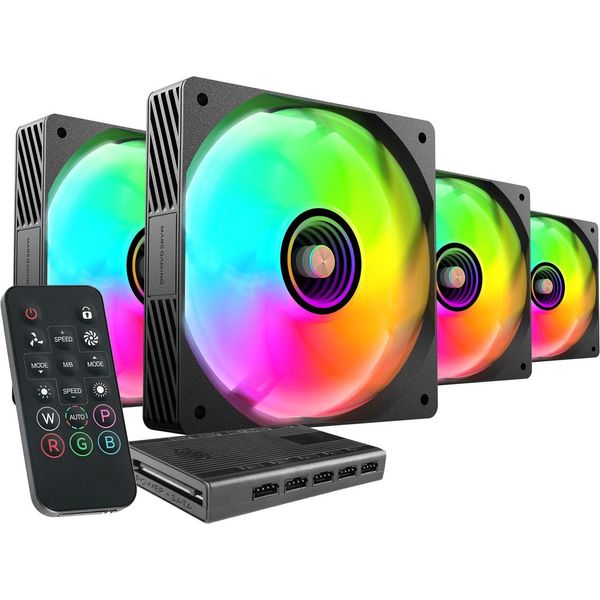 Mars Gaming MFSI4KIT Sistema Di Raffreddamento Per Computer Computer Case Fan 12 Cm Nero-image