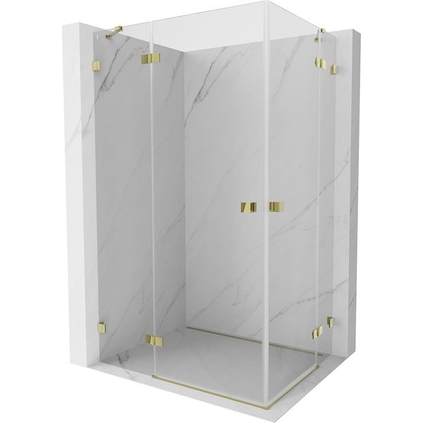 Mexen Lunar Duo Cabina Doccia Battente Sinistra 80 X 70 Cm, Trasparente, Oro - 834-080L-070P-50-00-image