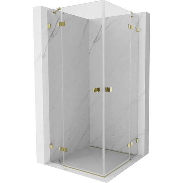Mexen Lunar Duo Cabina Doccia Battente 80 X 80 Cm, Trasparente, Oro - 834-080L-080P-50-00-image