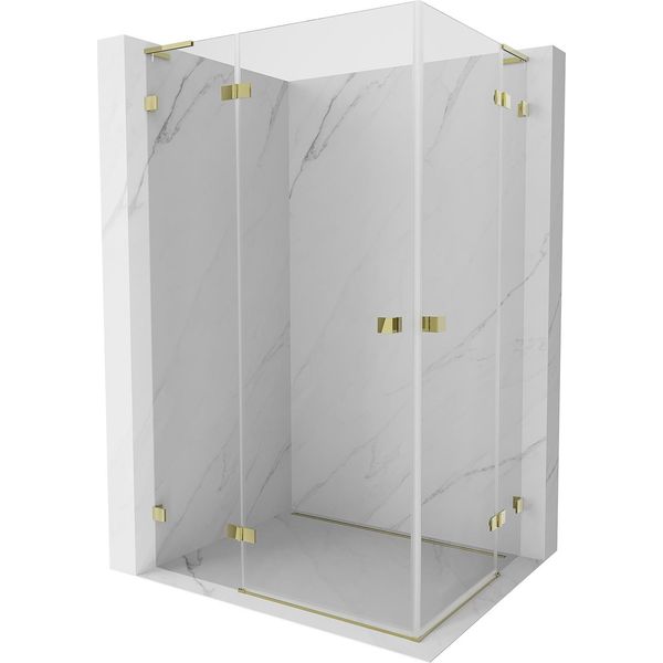 Mexen Lunar L Duo Cabina Doccia A Battente Sinistra 115 X 80 Cm, Trasparente, Oro - 834L-115L-080P-50-00-image